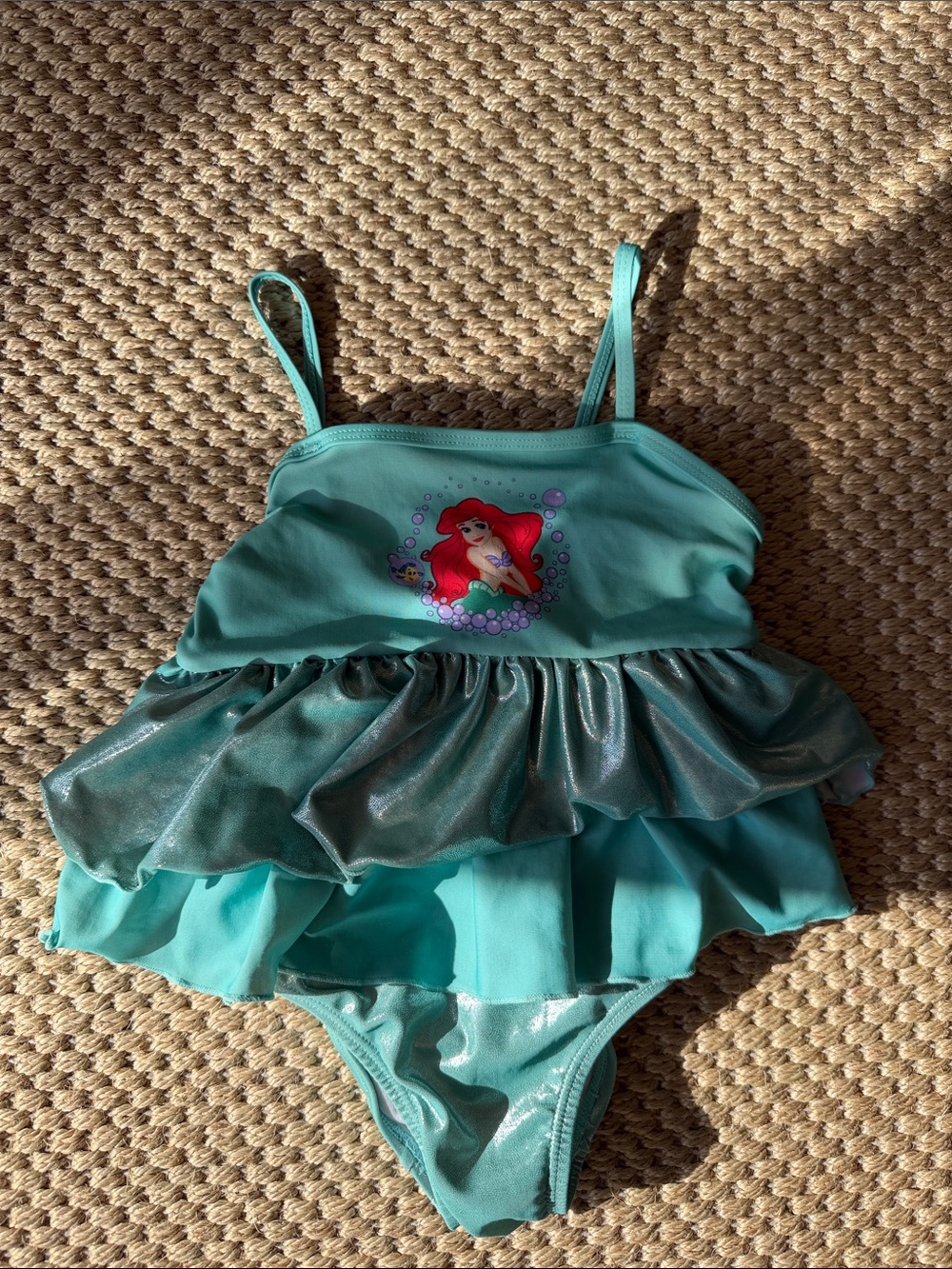 Disney Girls Teal Ariel One-Piece Swimsuit